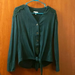 Maurice's Emerald Green Long Sleeve with Buttons